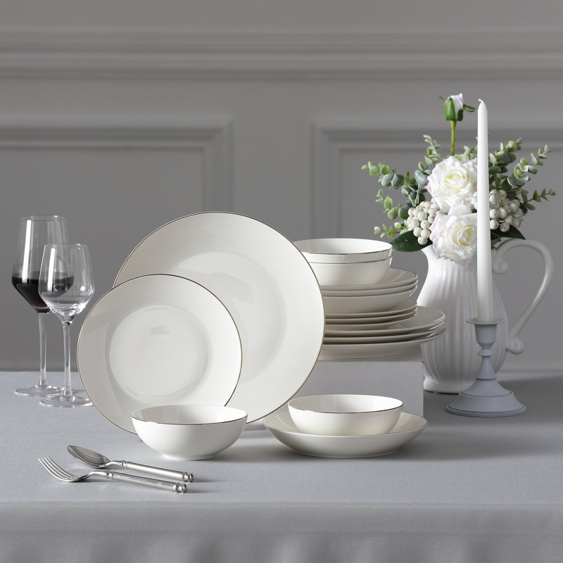 Everly Quinn Bone China Dinnerware Set Service for 4 & Reviews Wayfair